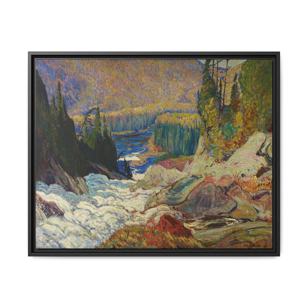 Falls, Montreal River, 1920 — J.E.H. MacDonald — Framed Canvas Print