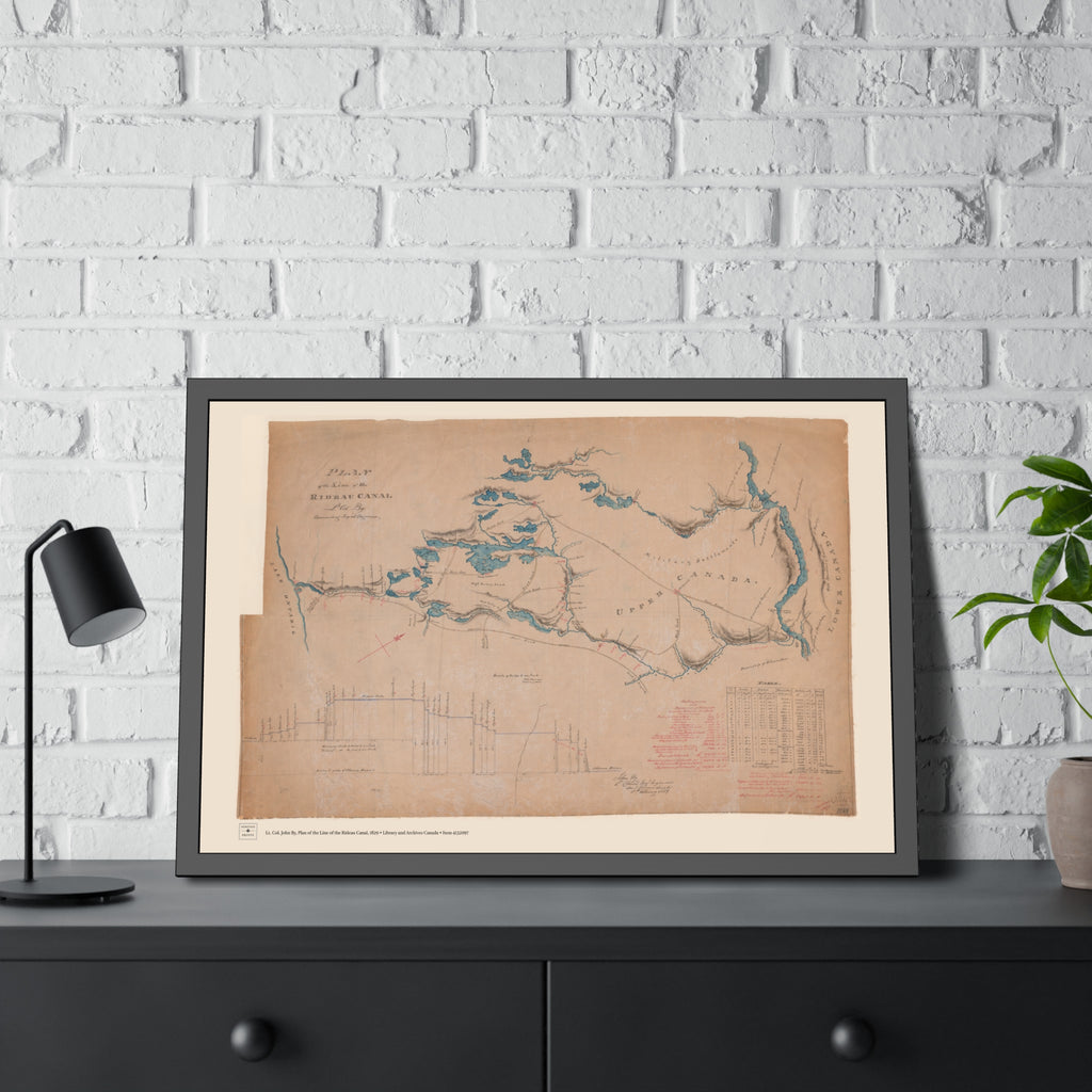 Plan of the Line of the Rideau Canal, 1829 - Framed Print