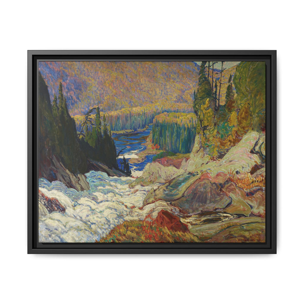 Falls, Montreal River, 1920 — J.E.H. MacDonald — Framed Canvas Print