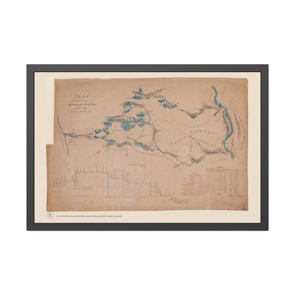 Plan of the Line of the Rideau Canal, 1829 - Framed Print