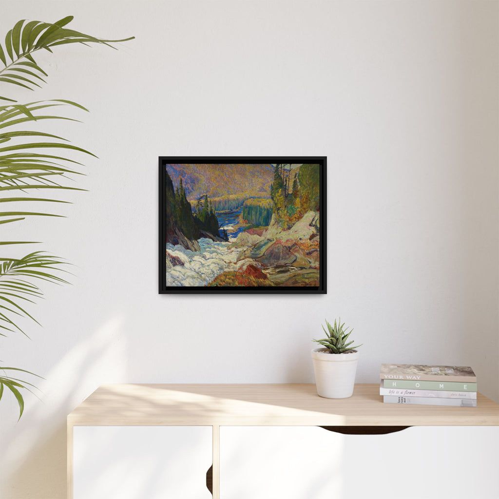Falls, Montreal River, 1920 — J.E.H. MacDonald — Framed Canvas Print