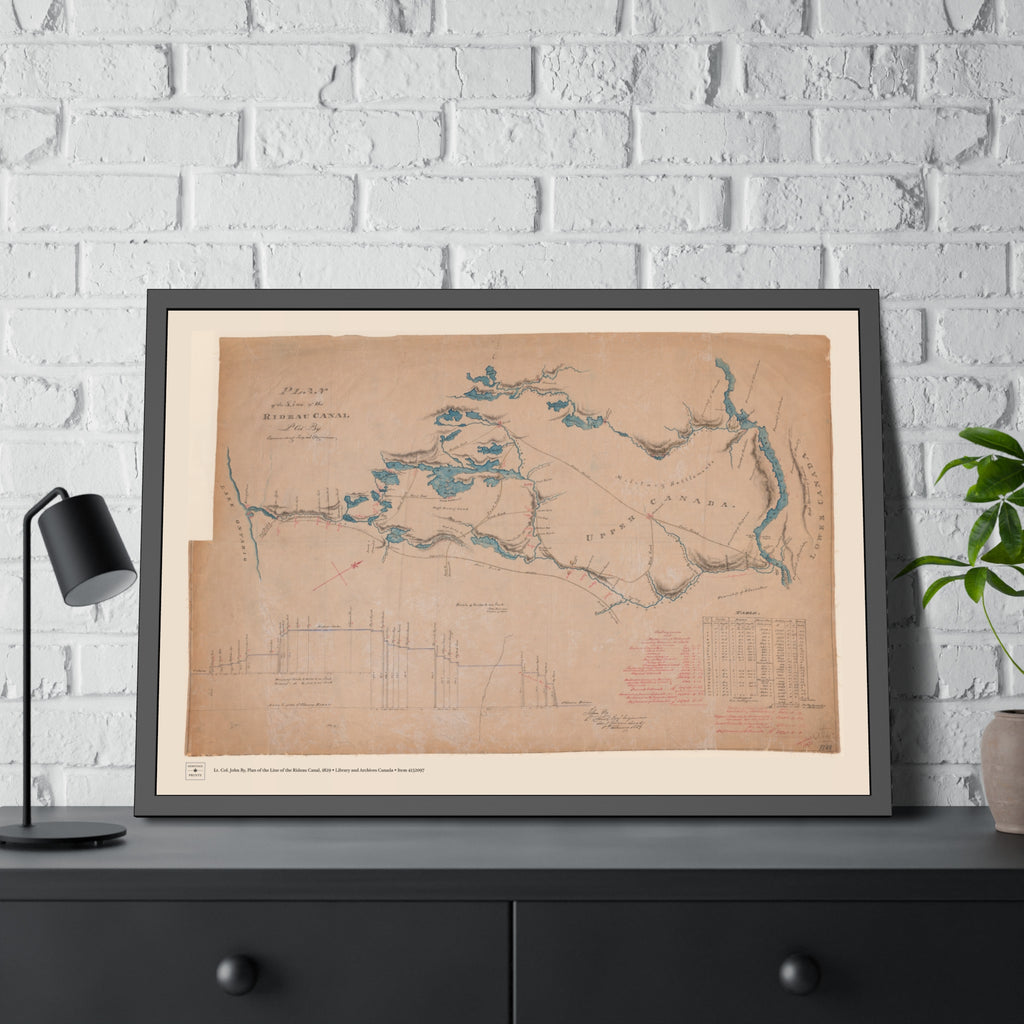 Plan of the Line of the Rideau Canal, 1829 - Framed Print