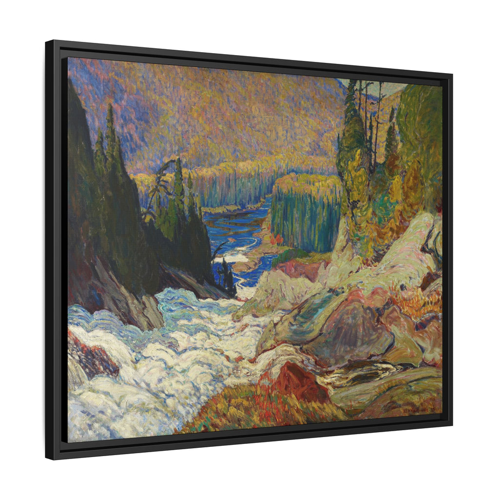 Falls, Montreal River, 1920 — J.E.H. MacDonald — Framed Canvas Print