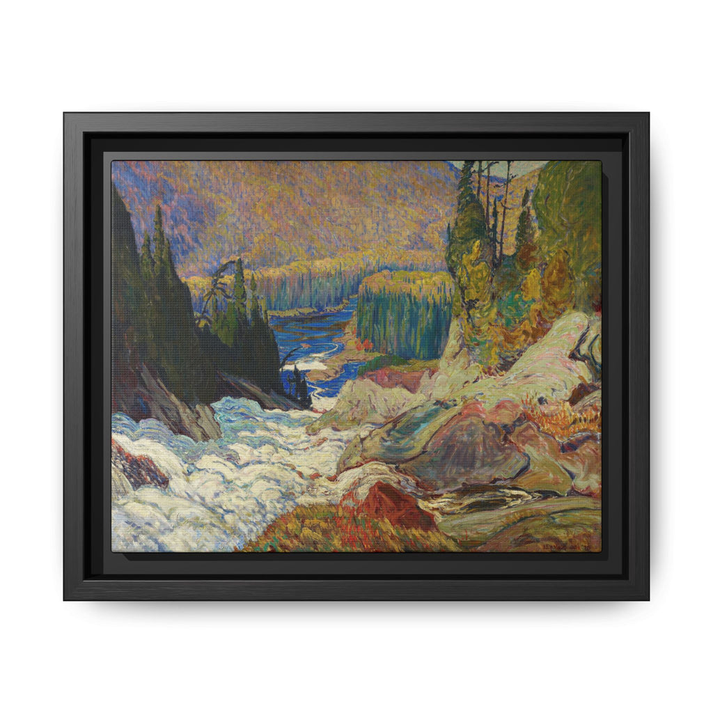Falls, Montreal River, 1920 — J.E.H. MacDonald — Framed Canvas Print