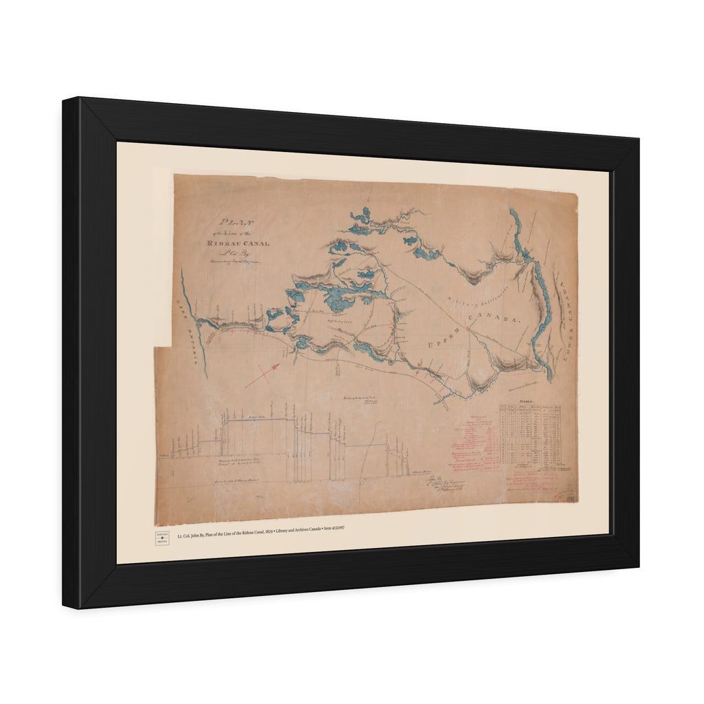 Plan of the Line of the Rideau Canal, 1829 - Framed Print