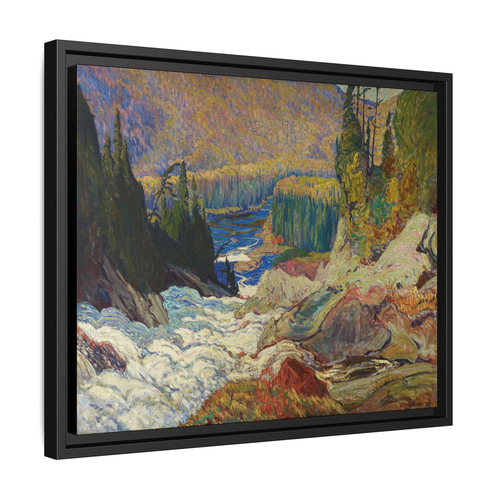 Falls, Montreal River, 1920 — J.E.H. MacDonald — Framed Canvas Print