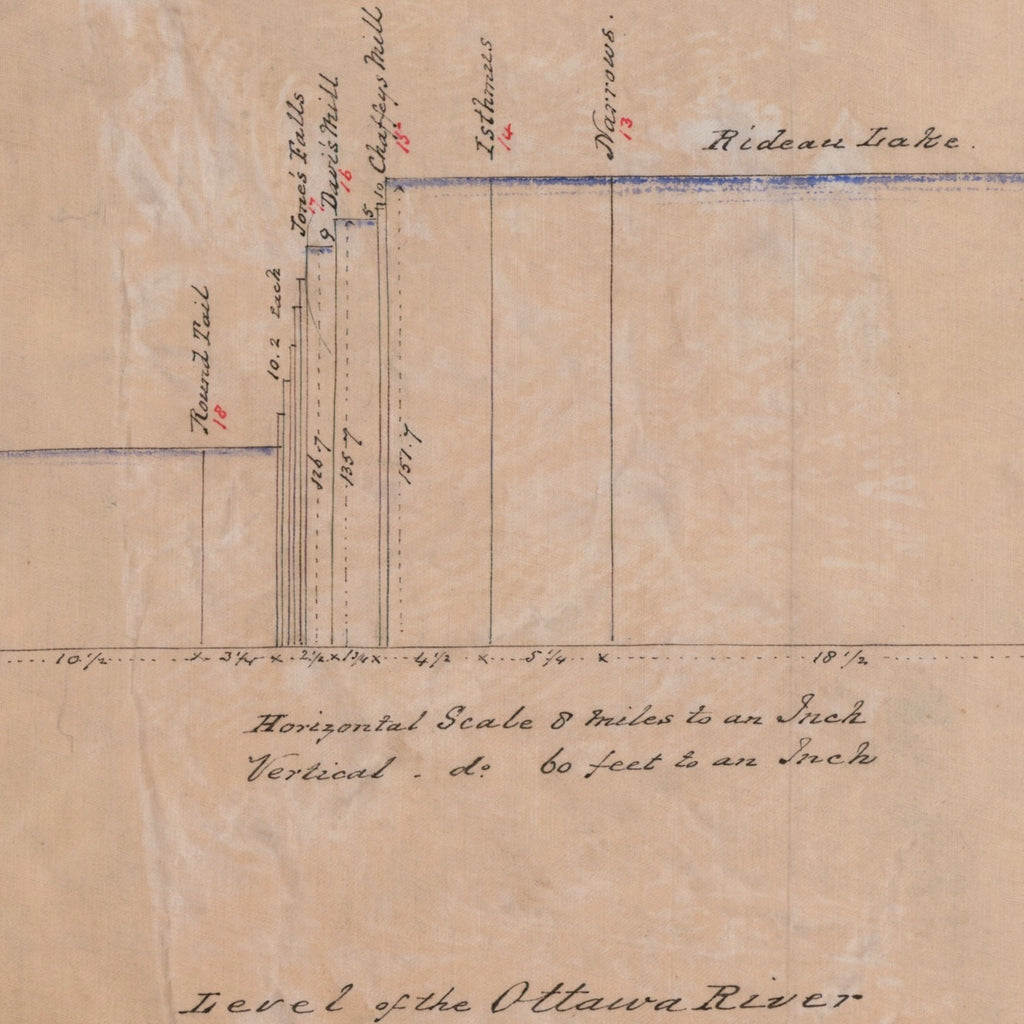 Plan of the Line of the Rideau Canal, 1829 - Framed Print