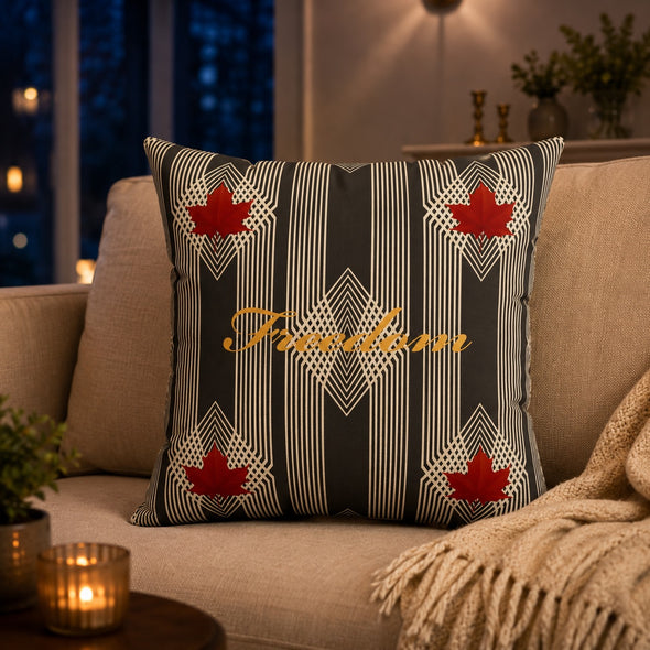 Freedom/Liberté Pillow - Classic Leaf (Faux Suede)