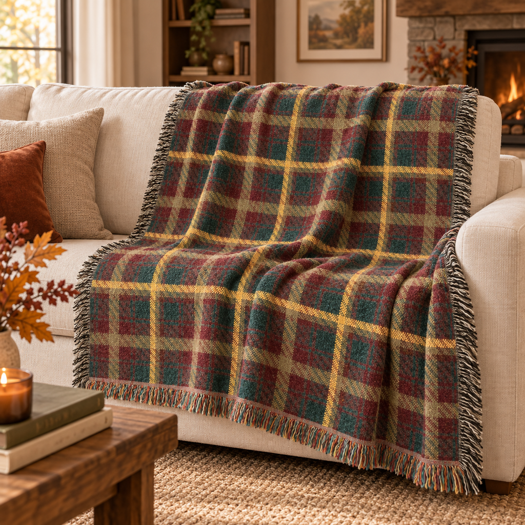 Maple Leaf Tartan - Woven Blanket